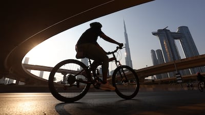 Dubai is pressing ahead with plans to boost connectivity, reduce reliance on cars and create more cycling and walking routes. Chris Whiteoak / The National.