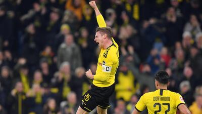 Lukas Piszczek of Dortmund celebrates his team's first goal. Getty