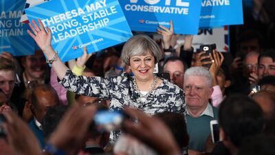 Ms May on the general election campaign trail in Solihull, the day before the polls opened in 2017