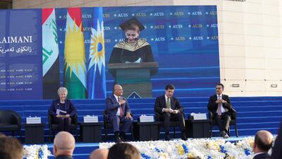 Afghan students from the American University in Afghanistan joined classes at AUIS after the Taliban takeover. Photo: Iraqi President's Office
