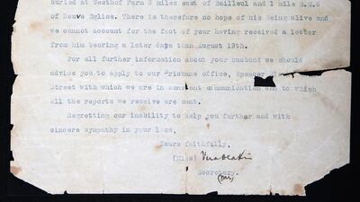 Bayne left his wife, Katie, with four young children in Brisbane and a prescient letter of regret: “What a dammed fool I was to ever have enlisted.” Courtesy of the Biggs Family/AP Photo