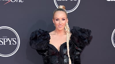 Gymnast Nastia Liukin arrives at the Espy Awards on Wednesday, July 10, 2019, at the Microsoft Theatre in Los Angeles. AP