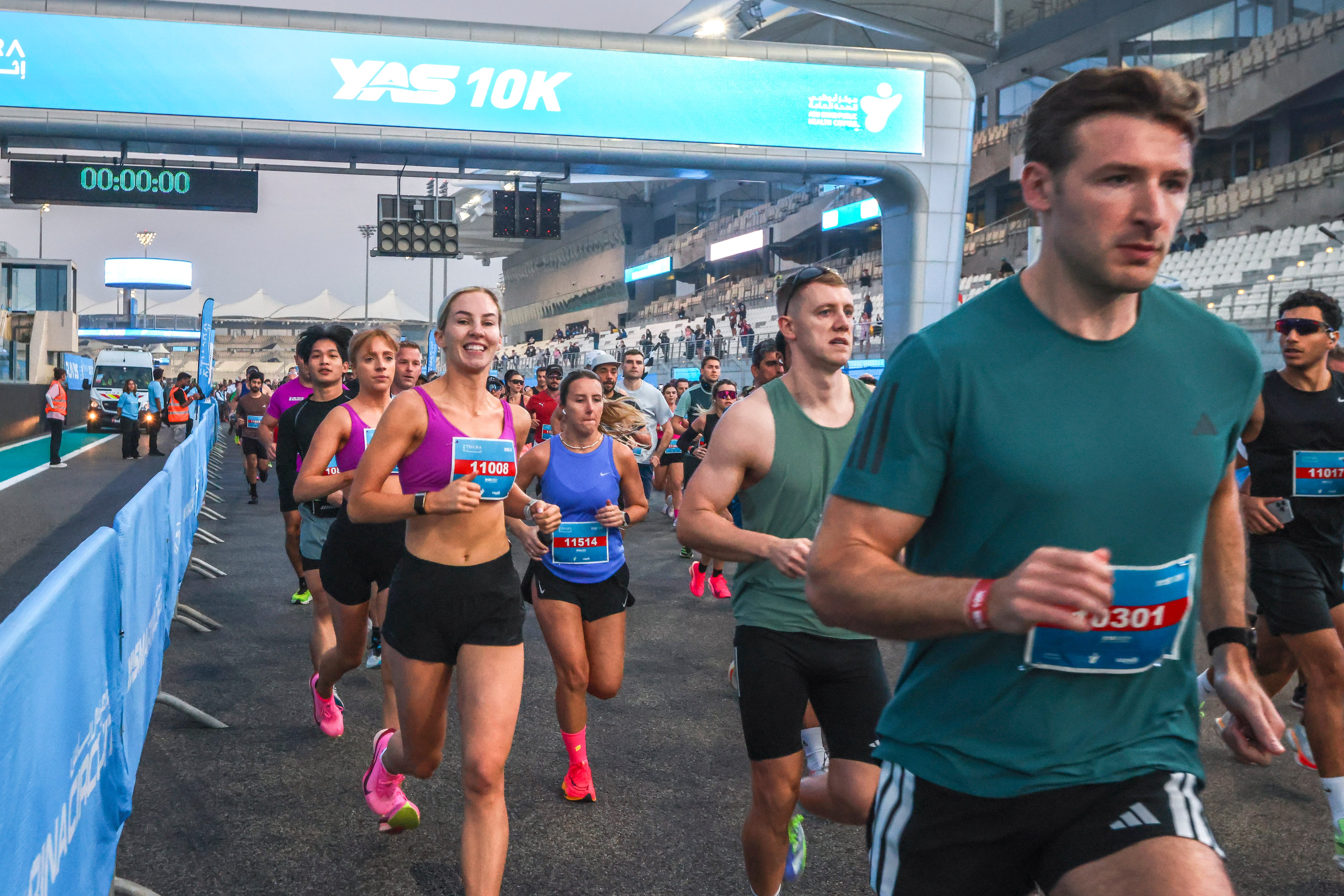 10k runners at the starting line during RunYas 2026. Victor Besa / The National