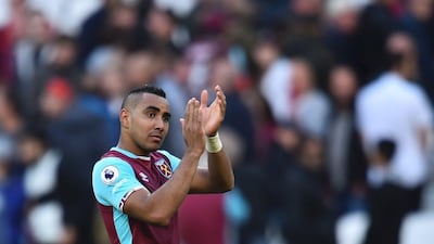 West Ham United's French midfielder Dimitri Payet applauding at the end of the English Premier League football match between West Ham United and Middlesbrough at The London Stadium, in east London on October 1, 2016. Glyn Kirk / AFP