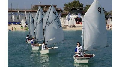 Children are introduced to the sport at the Abu Dhabi Junior Sailing Festival.