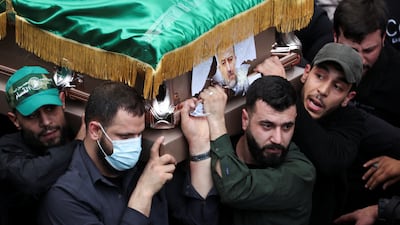 Mourners gather during the funeral of deputy head of Hamas, Saleh al-Arouri, who was killed by what Lebanese and Palestinian security sources say was a drone strike by Israel in Beirut, Lebanon January 4, 2024. Israel has neither confirmed nor denied that it killed Arouri in the attack. REUTERS / Mohamed Azakir