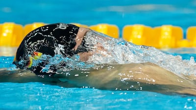 Germany's Christian Diener during the men's 100m backstroke final during the FINA Swimming World Cup Berlin at Schwimm- und Sprunghalle im Europasportpark on Sunday, October 3. Getty