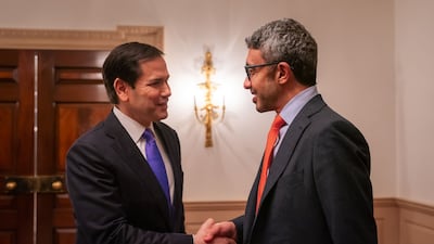 Sheikh Abdullah bin Zayed, Deputy Prime Minister and Minister of Foreign Affairs, held talks with US Secretary of State Marco Rubio in Washington. Wam