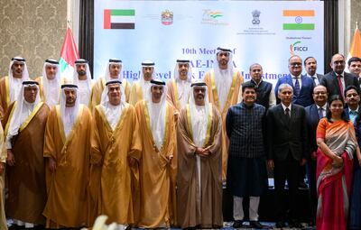 The India-UAE High-Level Joint Task Force on Investments meeting in Abu Dhabi, Abdulla Al Neyadi / UAE Presidential Court