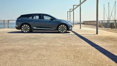 A Byton M-Byte basks in the Nevada sun