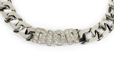 Christian Dior by Marc Bohan, brass silver plated and crystals necklace. Courtesy Sotheby's