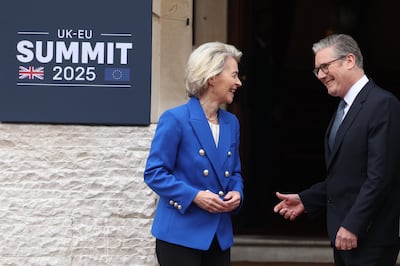European Commission President Ursula von der Leyen and British Prime Minister Keir Starmer at Lancaster House. EPA