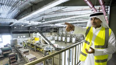 \Khaled Al Huraimel, Group Chief Executive officer giving the tour of the facilities at Bee'ah Waste Management. Ruel Pableo for The National