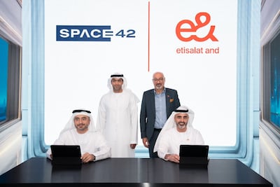 A agreement was signed between Space42 and e& at Gitex Global 2025. Photo: Space42