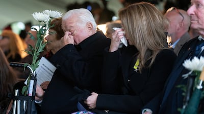 Veterans of atom bomb tests and relatives at a commemoration event at the National Memorial Arboretum in Staffordshire, UK. PA
