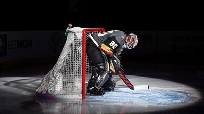 Vegas Golden Knights goaltender Robin Lehner is introduced ahead of their NHL match against New Jersey Devils at T-Mobile Arena in Nevada, on Tuesday, March 3. Getty