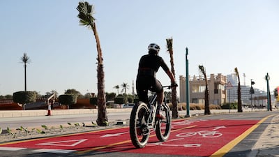 Dubai’s bike-friendly transformation has seen the city enter the global Copenhagen Index. Pawan Singh / The National