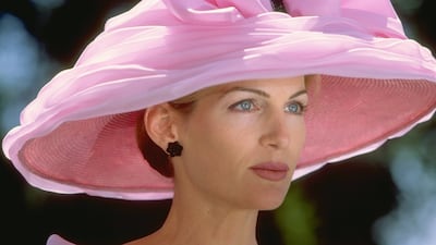 A women wears a pink hat in 1995. Photo: Allsport