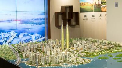 A model of Dubai Creek Harbour at Harrods. Courtesy Emaar / Harrods Estates