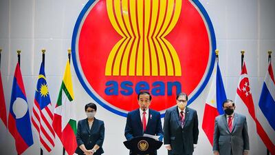 Indonesian President Joko Widodo speaks during the Asean meeting in Jakarta at the weekend. AFP