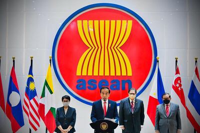 Indonesian President Joko Widodo speaks during the Asean meeting in Jakarta at the weekend. AFP