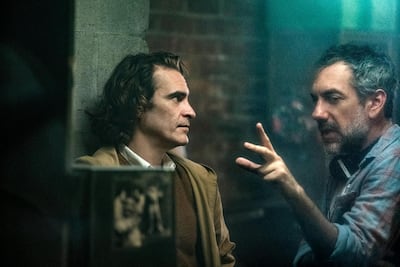 Joaquin Phoenix and director Todd Phillips on the set of 'Joker'. Warner Bros.