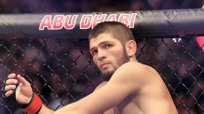 Khabib Nurmagomedov last fought in the Octagon at UFC 242 in Abu Dhabi when he beat Dustin Poirier. Chris Whiteoak / The National