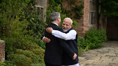 Mr Starmer greets Mr Modi at Chequers. The UK and India plan to sign their long-awaited free trade agreement in a move which the British government said would add £4. 8 billion ($6. 5 billion) to the size of its economy. Bloomberg