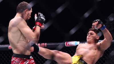 Abusupiyan Magomedov (red shorts) takes on Brunno Ferreira in a middleweight bout.