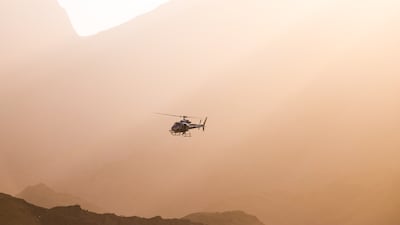 Helicopter flying over najran region in Saudi Arabia. Photo: AFP