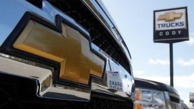 The grille of a Chevrolet Silverado looms large at Cody Chevrolet-Cadillac in Montpelier, Vermont. Toby Talbot / AP Photo