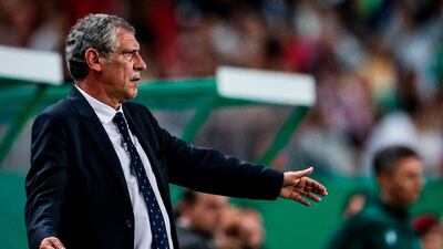 Portugal's head coach Fernando Santos gestures during the Euro 2020 qualifier football match between Portugal and Luxembourg at the Jose Alvalade stadium in Lisbon. AFP