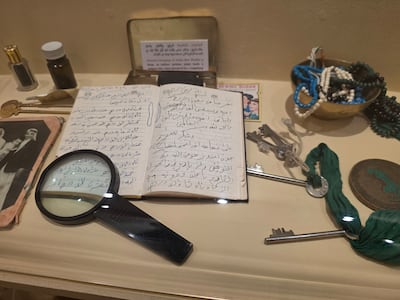 A display of Ousha bint Khalifa Al Suwaidi's personal effects. Photo: Katy Gillett for The National