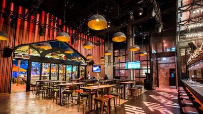 Looking out at the terrace from the bar area. Leslie Pableo / The National