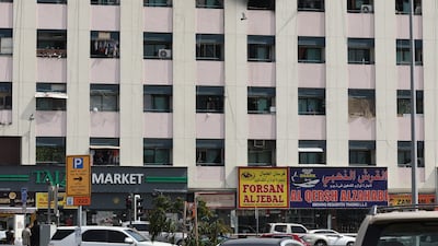 The scorched area of the residential building damaged in the fire. EPA