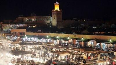 Jemaa el-Fna, Marrakech's main square, brings together snake charmers, food stalls, dancers and storytellers. Abdelhak Senna / AFP Photo