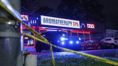 Crime scene tape is seen outside Aromatherapy Spa after shootings at a massage parlor and two day spas in the Atlanta area, in Georgia. Reuters