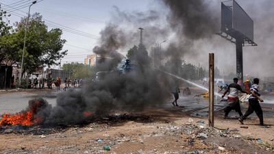 Violence flares in the centre of Khartoum. AFP