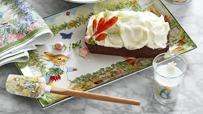 Celebrate Easter with Peter Rabbit-themed crockery, available at the Williams Sonoma homeware store that opened at The Dubai Mall in March.