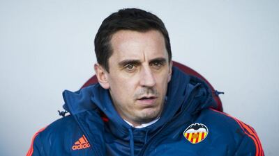 Gary Neville has taken charge of two games since taking over at Valencia but is yet to enjoy victory. Juan Manuel Serrano Arce / Getty Images