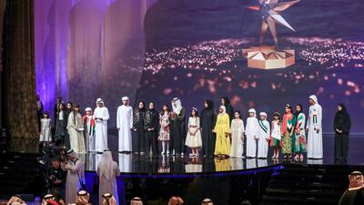 Participants line up at the Sheikha Fatima bint Mubarak Awards for Motherhood and Childhood. Victor Besa / The National