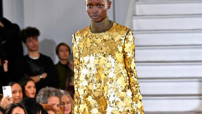 A look from the Maison Rabih Kayrouz spring / summer 2020 collection during Paris Haute Couture Fashion Week on January 20, 2020. Getty Images