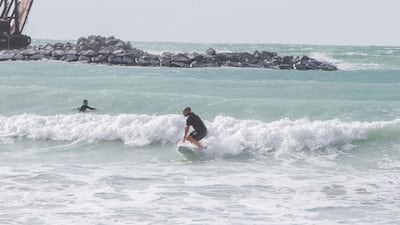 Cloudy and windy weather at Jumeirah open beach. Leslie Pableo for The National