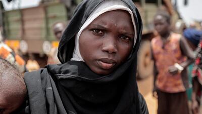 Amani Abdullah, 20, fled the conflict in Geneina in Sudan's Darfur region. Reuters