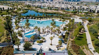 A wave pool built at Damac Properties' Damac Hills development. The company booked Dh1.11bn of sales in the first quarter of 2021. Courtesy of Damac