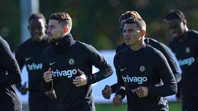 Chelsea's Jorginho and Thiago Silva. PA