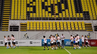 Valencia players training in Jeddah on Tuesday. AFP