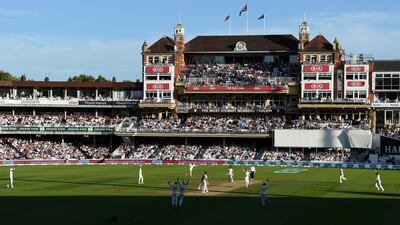 Enghland players celebrate after Stuart Broad takes the wicket of Pat Cummins. Getty