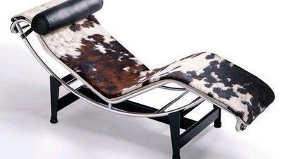 This chrome and calfskin chaise longue designed by Charlotte Perriand makes the perfect grown-up addition to any lounge.