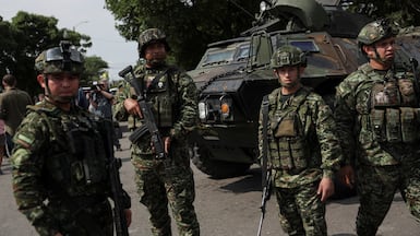 Colombian soldiers stationed in Cucuta, at the porous border with Venezuela. Reuters